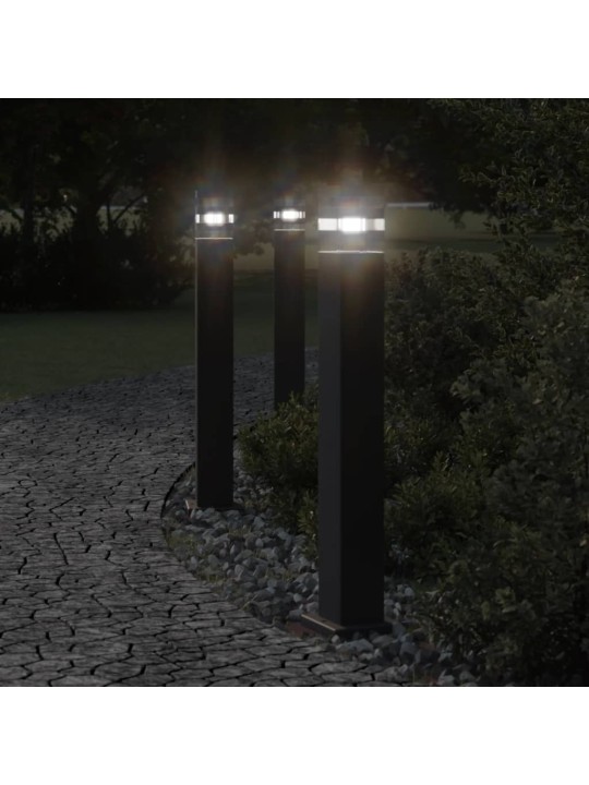 Venkovní stojací lampy 3 ks černé 80 cm hliník