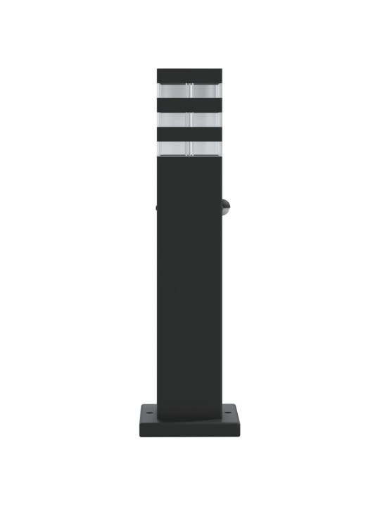 Venkovní stojací lampa s čidlem černá 50 cm hliník