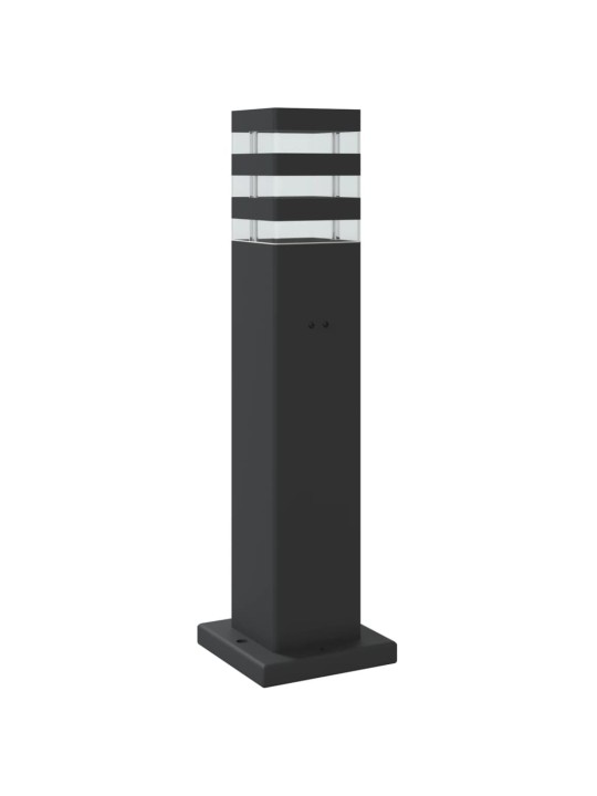 Venkovní stojací lampa s čidlem černá 50 cm hliník
