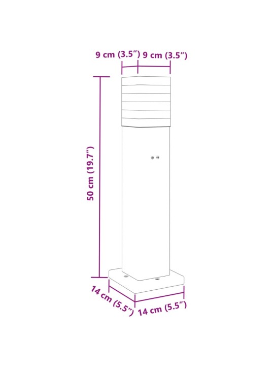 Venkovní stojací lampy se zásuvkou 3 ks černé 50 cm hliník