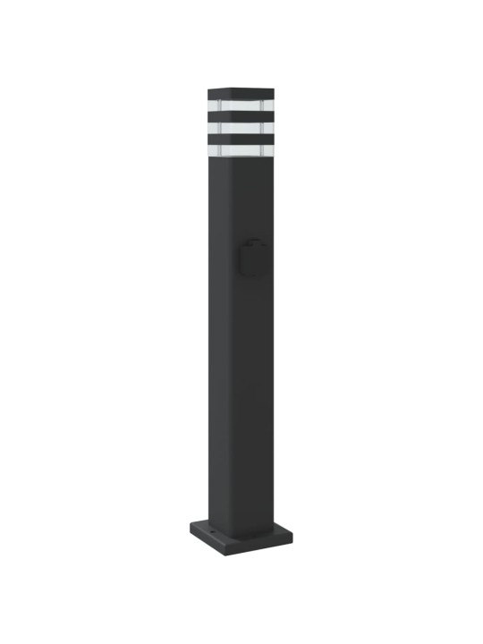 Venkovní stojací lampy se zásuvkou 3 ks černé 80 cm hliník