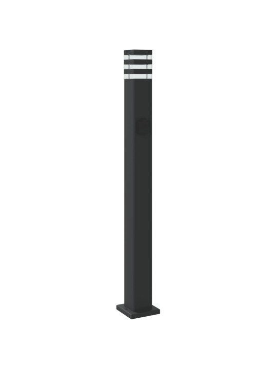 Venkovní stojací lampy se zásuvkou 3 ks černé 110 cm hliník