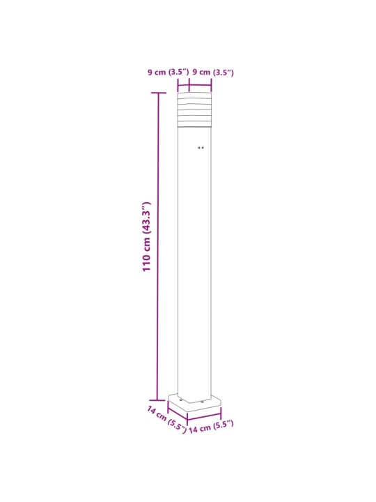 Venkovní stojací lampy se zásuvkou 3 ks černé 110 cm hliník