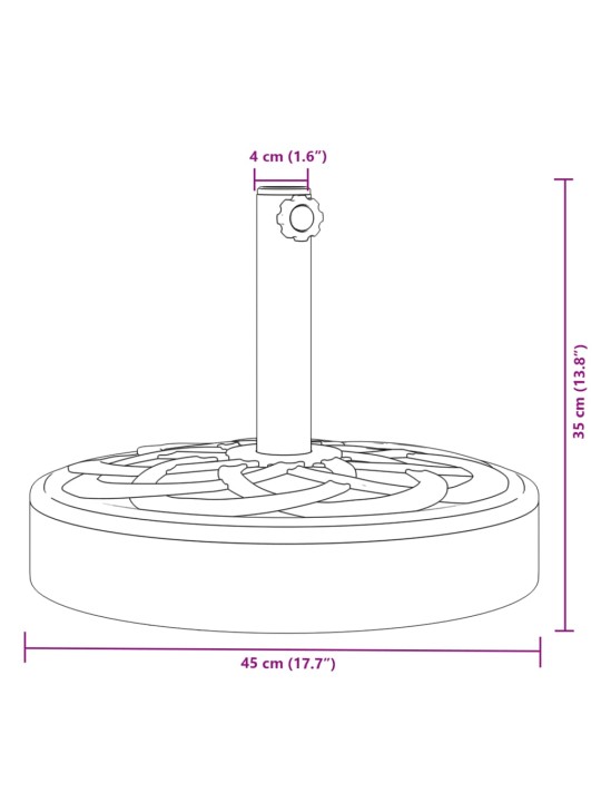 Stojan na slunečník pro tyč Ø 38 / 48 mm 25 kg kruhový