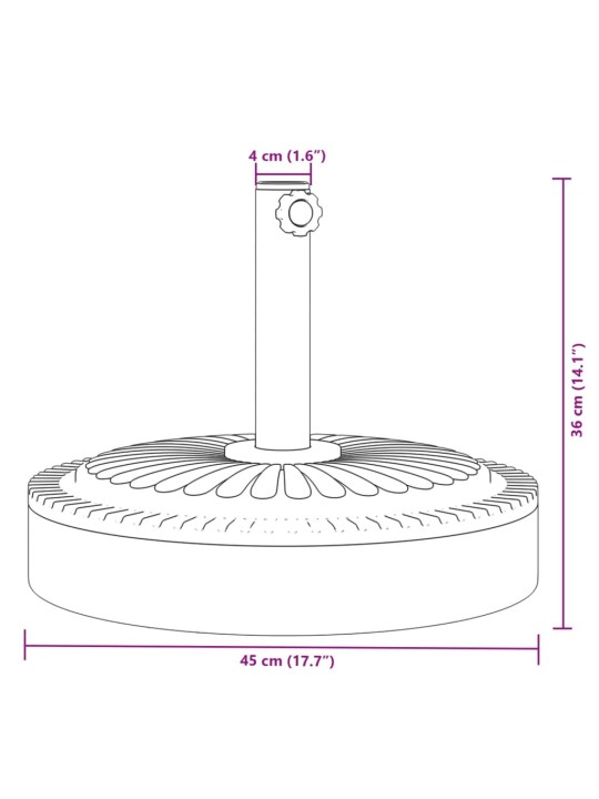 Stojan na slunečník pro tyč Ø 38 / 48 mm 25 kg kruhový