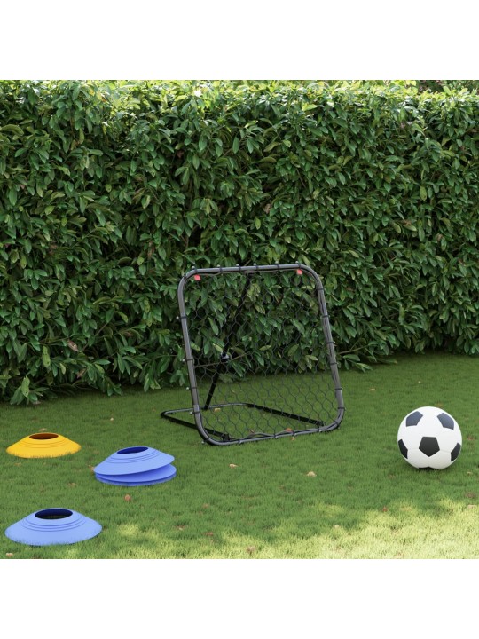Fotbalový rebounder nastavitelný černý 84 x 73 x 60–80 cm ocel