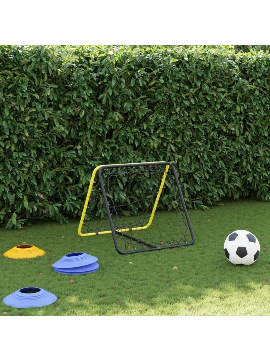 Fotbalový rebounder oboustranný nastavitelný žlutý a černý ocel