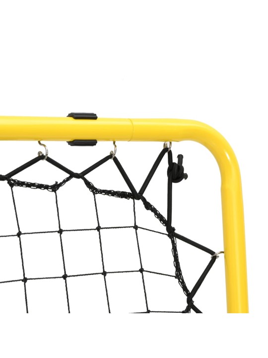 Fotbalový rebounder oboustranný nastavitelný žlutý a černý ocel