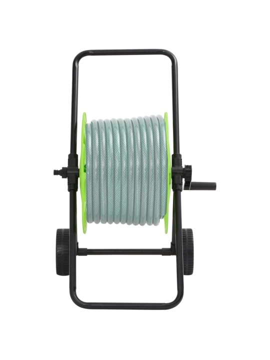 Zelený vozík s hadicovým navijákem pro 60 m 1/2" hadice ocel