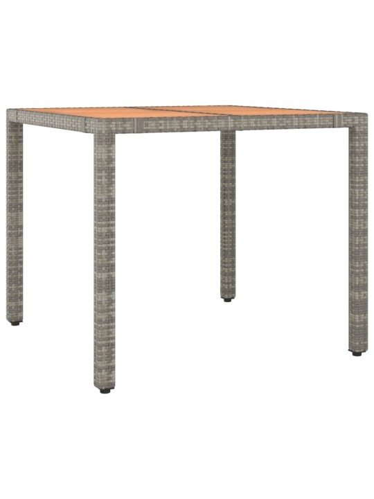 3dílný bistro set s poduškami šedý polyratan