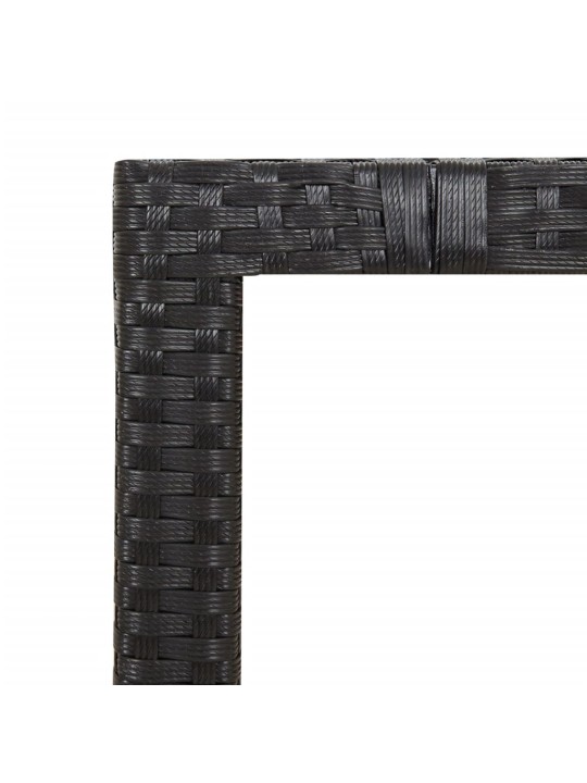 3dílný bistro set s poduškami černý polyratan