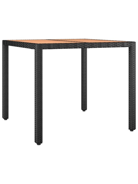3dílný bistro set s poduškami černý polyratan