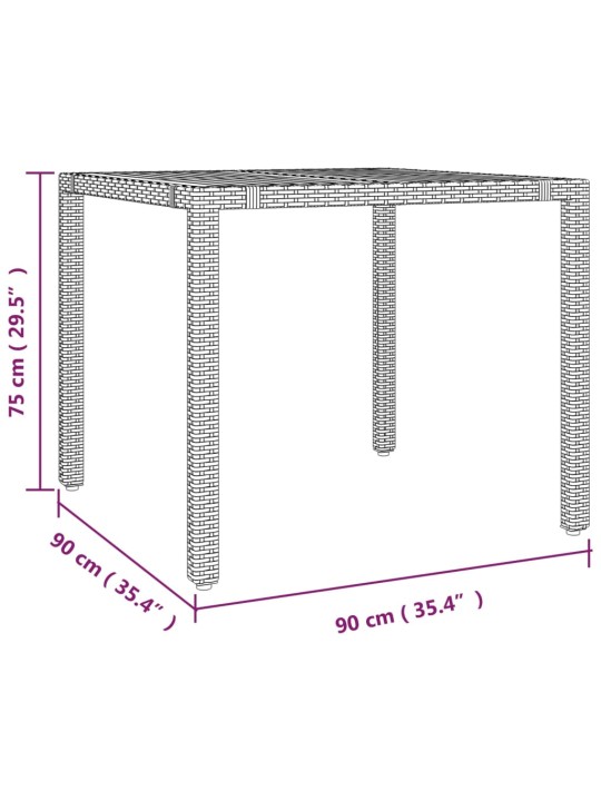 3dílný bistro set s poduškami černý polyratan