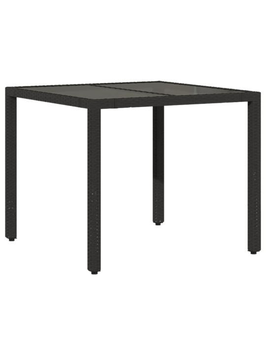 3dílný bistro set s poduškami černý polyratan
