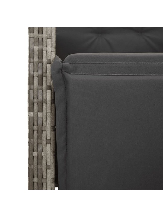 9dílný zahradní bistro set s poduškami šedý polyratan