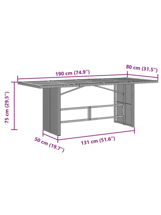 9dílný zahradní bistro set s poduškami šedý polyratan