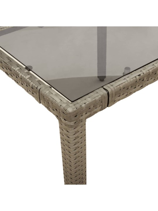 9dílný zahradní bistro set s poduškami šedý polyratan