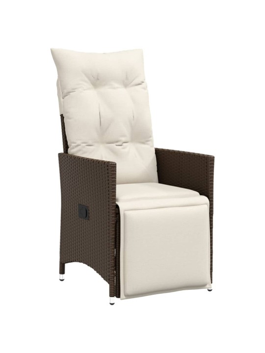 9dílný zahradní bistro set s poduškami hnědý polyratan