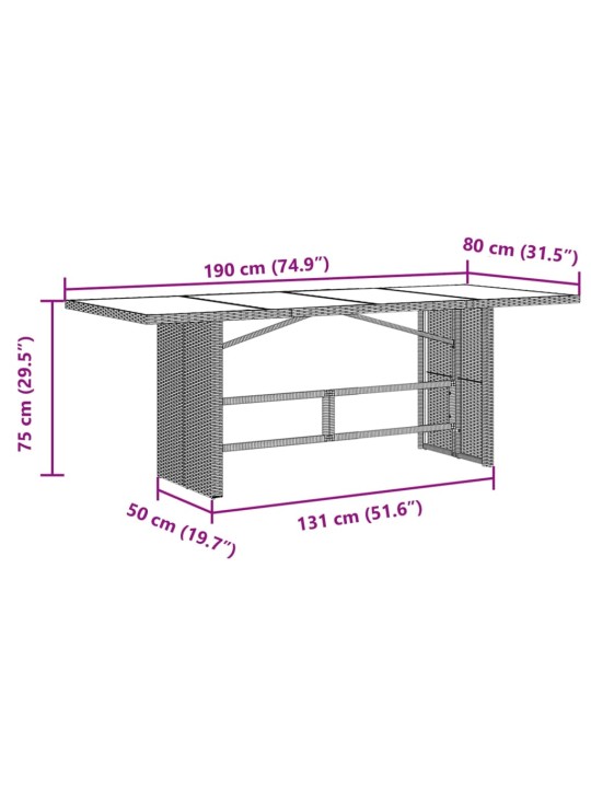 9dílný zahradní bistro set s poduškami hnědý polyratan