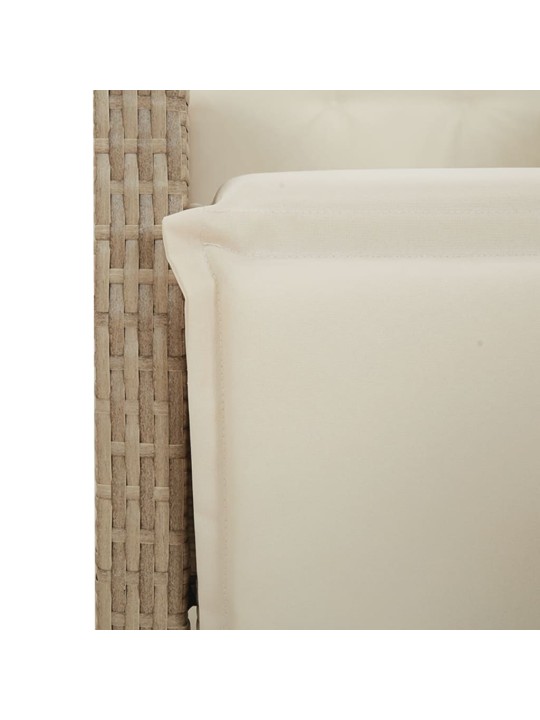 9dílný zahradní bistro set s poduškami béžový polyratan