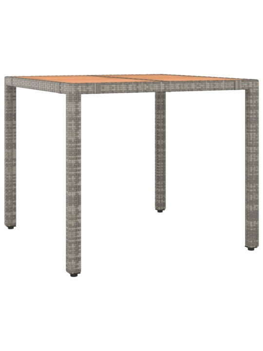 3dílný zahradní bistro set s poduškami šedý polyratan