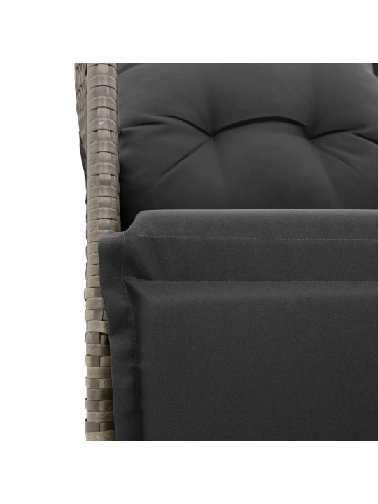 9dílný zahradní bistro set s poduškami šedý polyratan