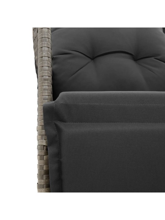 9dílný zahradní bistro set s poduškami šedý polyratan