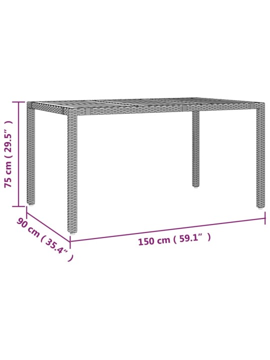 5dílný zahradní bistro set s poduškami černý polyratan