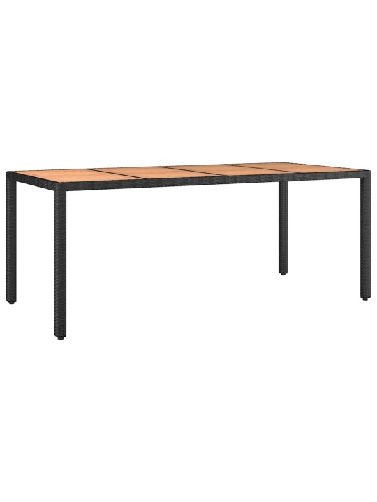 9dílný zahradní bistro set s poduškami černý polyratan