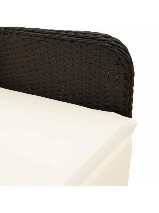 9dílný zahradní bistro set s poduškami černý polyratan