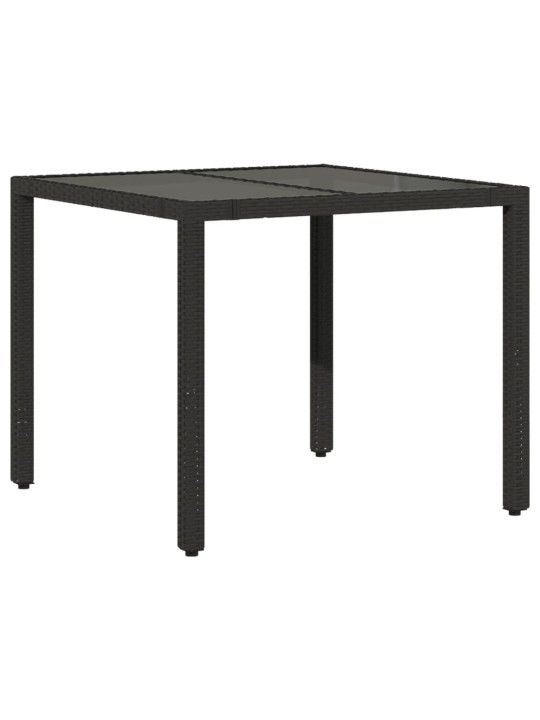 5dílný zahradní bistro set s poduškami černý polyratan