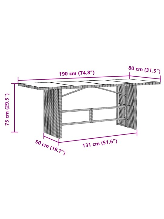 9dílný zahradní bistro set s poduškami černý polyratan