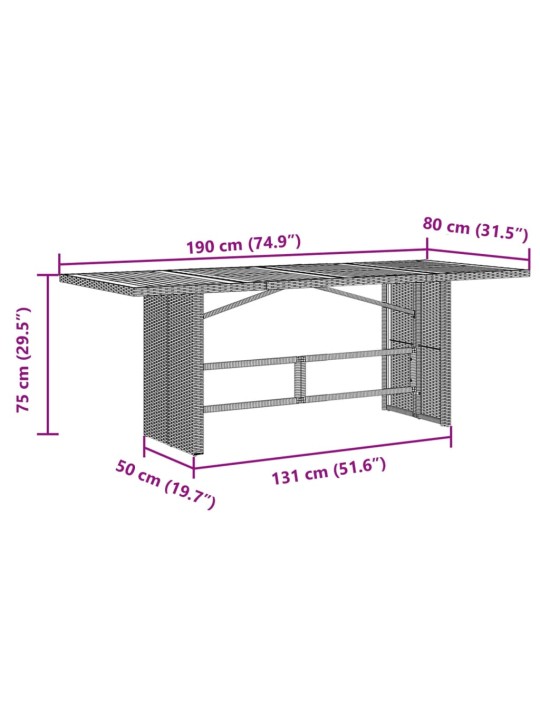 9dílný zahradní bistro set s poduškami šedý polyratan