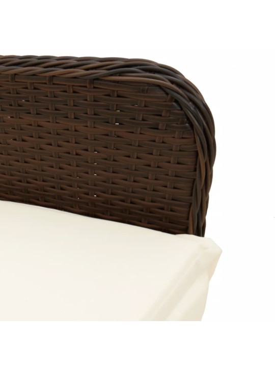 5dílný zahradní bistro set s poduškami hnědý polyratan