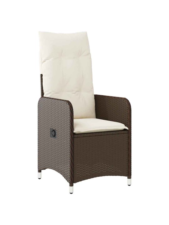7dílný zahradní bistro set s poduškami hnědý polyratan