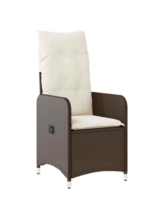 9dílný zahradní bistro set s poduškami hnědý polyratan