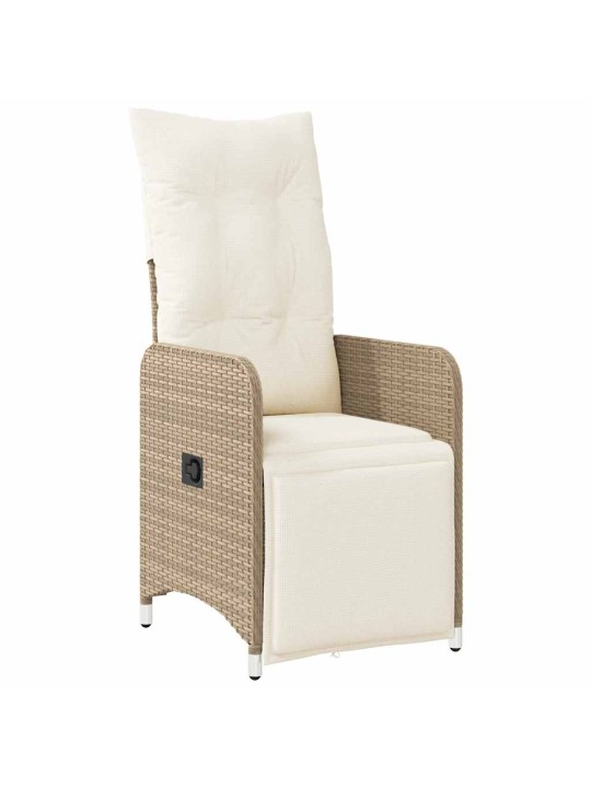9dílný zahradní bistro set s poduškami béžový polyratan