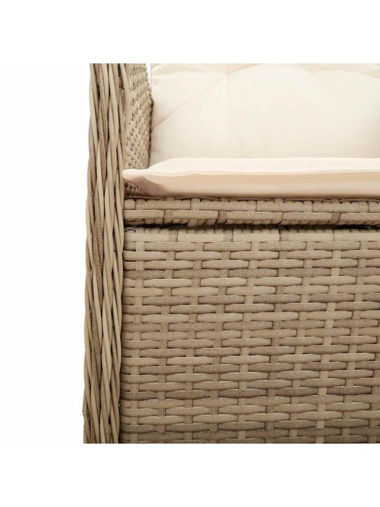 9dílný zahradní bistro set s poduškami béžový polyratan