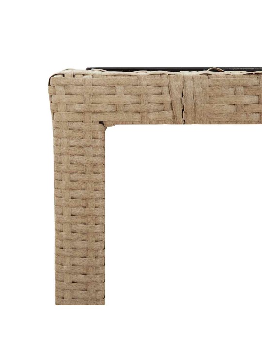 9dílný zahradní bistro set s poduškami béžový polyratan
