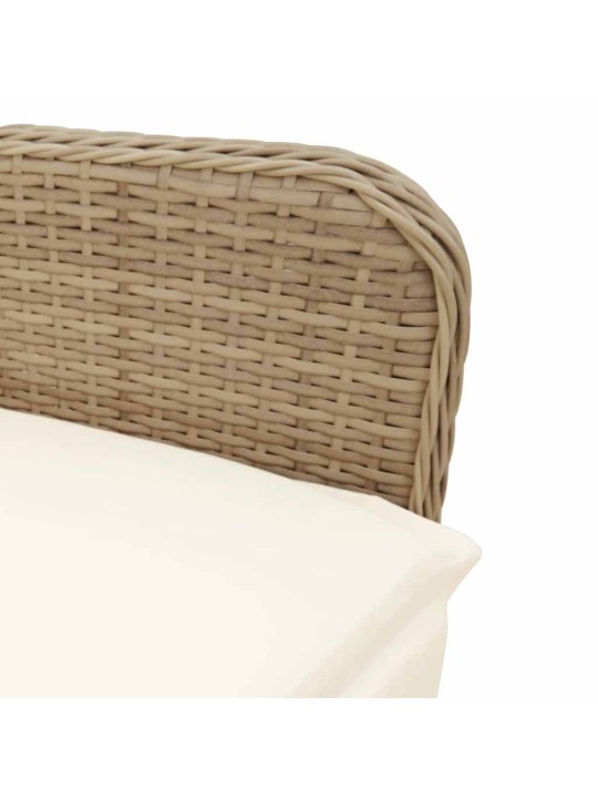 9dílný zahradní bistro set s poduškami béžový polyratan