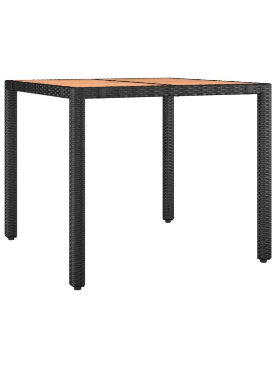 3dílný zahradní bistro set s poduškami černý polyratan