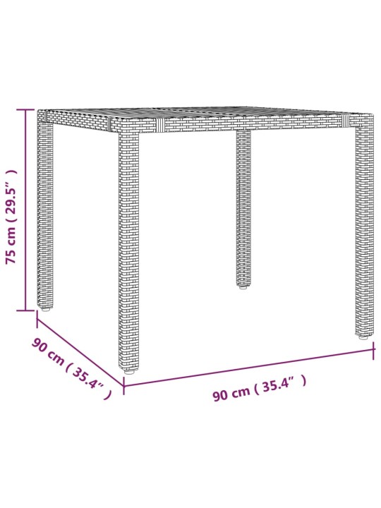 3dílný zahradní bistro set s poduškami černý polyratan