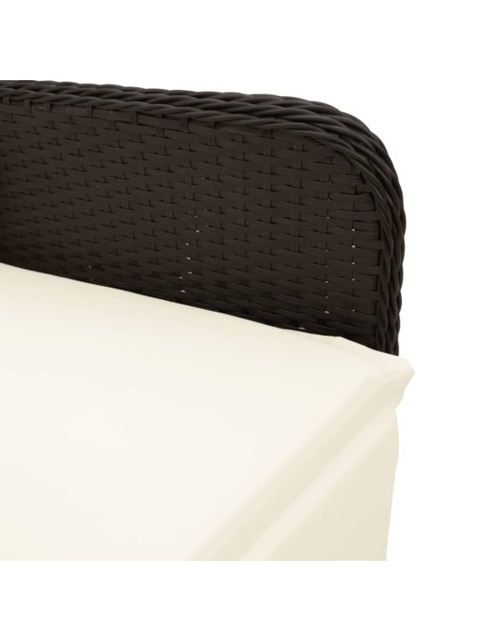 9dílný zahradní bistro set s poduškami černý polyratan