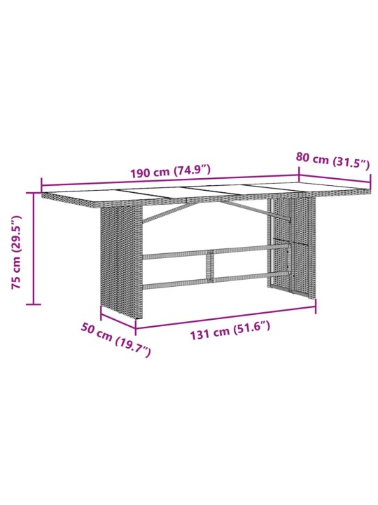 9dílný zahradní bistro set s poduškami černý polyratan