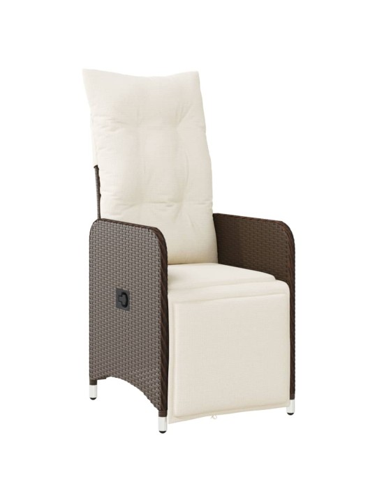 3dílný zahradní bistro set s poduškami hnědý polyratan
