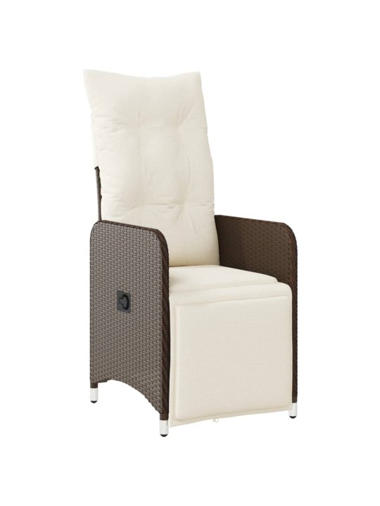 5dílný zahradní bistro set s poduškami hnědý polyratan
