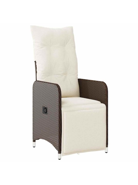 9dílný zahradní bistro set s poduškami hnědý polyratan