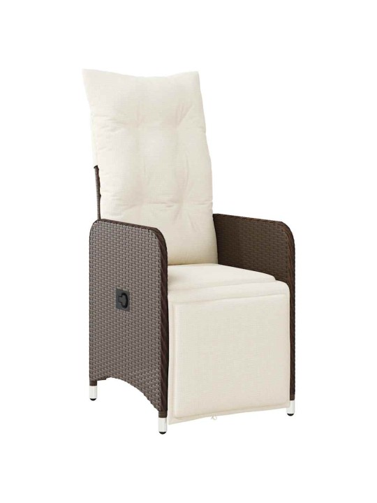 9dílný zahradní bistro set s poduškami hnědý polyratan