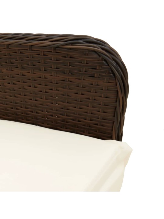 9dílný zahradní bistro set s poduškami hnědý polyratan
