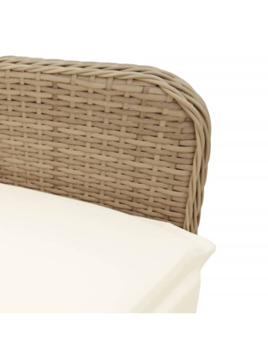 9dílný zahradní bistro set s poduškami hnědý polyratan